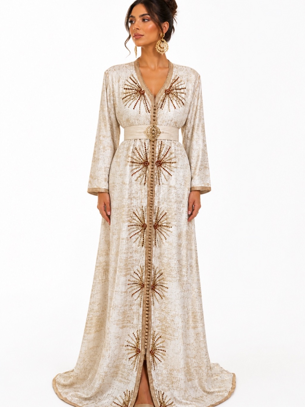 ✨ Vintage Moroccan Kaftan | Hand-Embellished Luxury ✨ - Picture 5 of 6